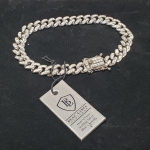 Black Label Heritage 8” Cuban Link Bracelet ~ Sterling Silver ~ CZ